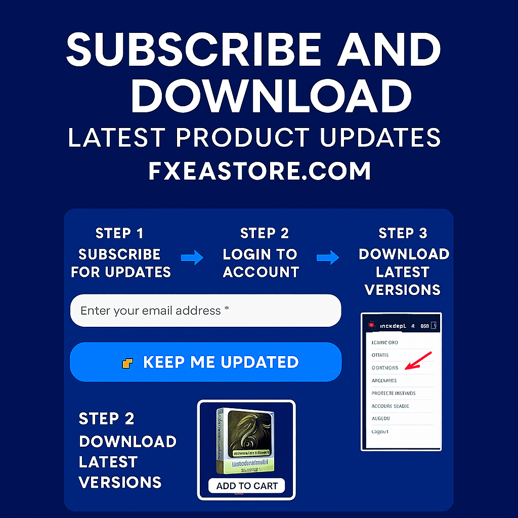 Subscribe to product update notifications on FxEAstore – stay informed about new Expert Advisor and Indicator versions.